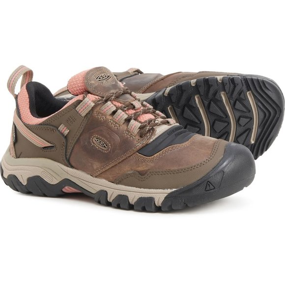 NEW Keen Ridge Flex Hiking Shoes Waterproof For Women Timberwolf/Brick Dust663sn